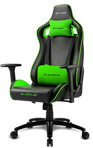 Sharkoon Gaming Elbrus 2, Finta Pelle, Nero/Verde, normale