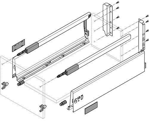 Blum Tandembox antaro D-Reling(K) Schubladenschienen-Set | 1 Paar, 30kg 400mm | Vollauszug Blumotion, seidenweiß