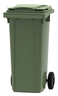 Office Needs Direct Green Wheelie Bin Polyethylene 120 Litre Wheeled Recycling Waste Bin