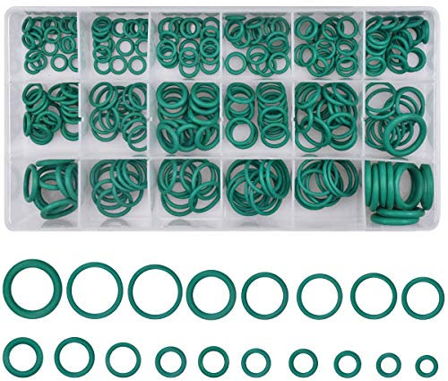 Dokpav Juego de aros tóricos, 270PCS 18 tamaños goma juntas tóricas Kit, aislamiento junta arandela, juntas tóricas para coche Auto reparación de vehículos Aire acondicionado