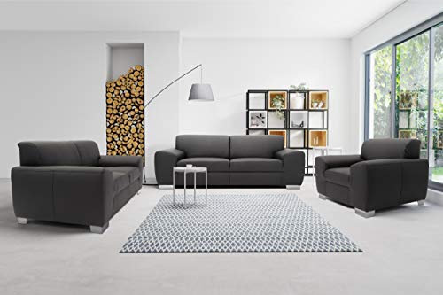 DOMO. collection Sessel Incanto, Leder-Garnitur, Armlehnenbreite 26 cm, Polstersessel in Kunstleder, 125 x 95 x 81 cm (BxTxH), schwarz