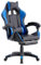 Brigros - Sedia da Gaming Racing Ergonomica Reclinabile con Braccioli, Poltrona Ufficio Girevole con Rotelle, Poggiapiedi, Poggiatesta e Cuscino Lombare in Similpelle, Portata: 125kg (Blu)
