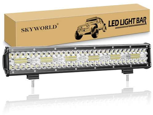 SKYWORLD LED Arbeitsscheinwerfer Bar 17 Zoll 360W LED Scheinwerfer 12V 24V Flutlicht Reflektor Combo Arbeitslicht Zusatzscheinwerfer für Auto Offroad Traktor Bagger PKW LKW KFZ SUV UTV ATV