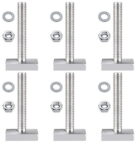 TONAUP T Nut Adapter Nutensteine Dachträger, 6 Stück M8x30mm Nutsteine Dachträger Edelstahl T-Nut Nutsteine Set mit Muttern & Unterlegscheiben Dachbox Nutensteine für Dachträger Relingträger Dachbox