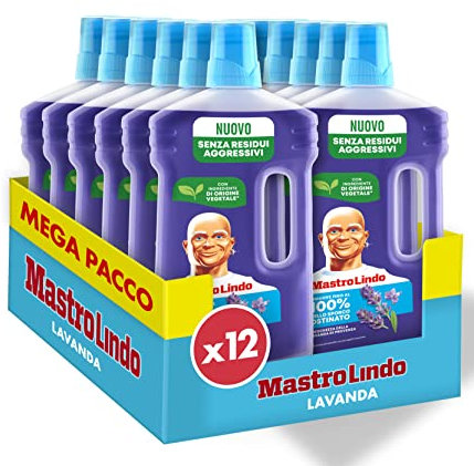 Mastro Lindo Liquido Detergente Per Pavimenti Multiuso Al Profumo La Delicatezza Della Lavanda Della Provenza 0.93 ML. Rimuove Fino Al 100% Di Sporco E Grasso