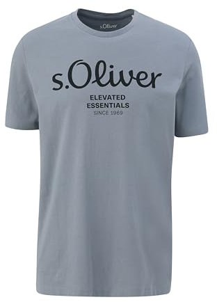 T-Shirt mit Logo-Print schiefergrau S