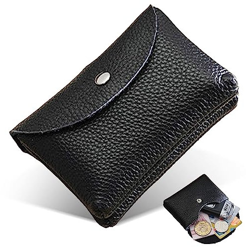 Sugeru Neue Portemonnaie Damen - Doppelschicht | Extra Leicht & Weich | Elegantes Geldbörse Klein | Mini Geldtasche Mit Mehreren Fächern (Schwarz)