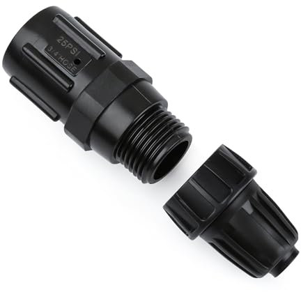 Yulaiyoen 1 Pcs 25 PSI Pressure Regulator 3/4 FHT × 3/4 MHT Pressure Reducer Low Flow Valve,1 Pcs 3/4 to 1/2 Drip Irrigation Faucet Hose Adapter for Drip Irrigation System