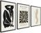 Schwarz Beige Matisse Poster Set | 3 Stück 50x70cm mit Rahmen schwarz | Abstrakte Wandkunst Frauen Kunst Boho