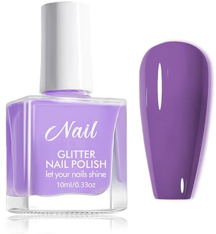 Purple Nail Polish, Quick Drying & Long Lasting, No UV Lamp Needed, Water Based Gel, Nail Art DIY Manicure Gifts (Light Purple, 10ML)
