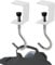 Cxryrzhe 2-Pack Clamp-On Desk Mount Bag Holder Hooks - White Metal Hooks for Tables, Heavy Duty Hanger Organizer