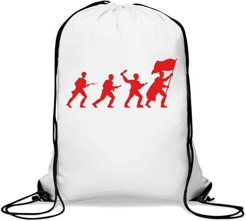 WW2 Soldaten Turnbeutel Casual Drawstring Bag Weiß, weiß, Einheitsgröße