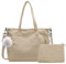 OYIWINMI Cord Tote Bag Damen, Handtasche mit Reißverschluss, Groß Umhängetasche für Arbeit Büro Reisen Einkaufen, Shopper Tasche mit Schultergurt Einkaufen Schule (Cremeweiß)