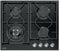 Piano Cottura Cucina Gas in Vetro Nero 4 Fuochi, Griglie in Ghisa, 60x51 cm (INCASSO 56x48), VETRO NERO, FOSTER 7041632
