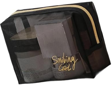 Spacious Clear Cosmetic Travel Organizers Waterproof Meshes Storage Bag Portable Square Designs for Toiletries Mesh Makeup Bag