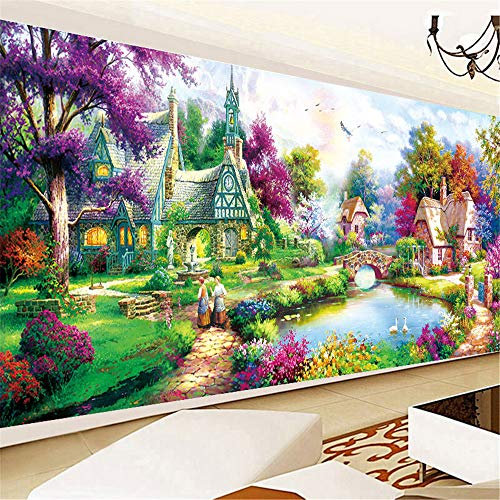 Nicole Knupfer 5D Diamant Malerei Stickerei Landschaftsmalerei DIY Full Drill Kristall Strass Diamond Painting Stickerei Home Wand Dekoration (100x40cm)