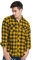 JEETOO Homme Chemise à Carreaux Manche Longue Casual Slim Fit en Flanelle (Jaune Noir, X-Large)