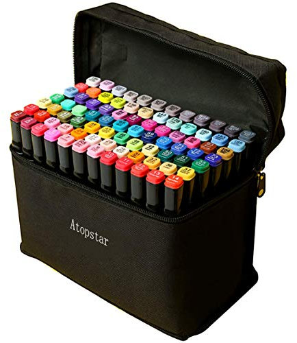 ARTHEHE 80 Farben Marker Set, Schnell Alkohol Marker Set für Erwachsene Marker Stifte Set für Manga/Design/Schule mit Lagerbasis