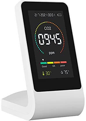 Bexdug Intelligenter Kohlendioxid-Detektor,Tragbarer CO2 Messgerät, Digitaler Kohlendioxid-Detektor,für,Büro,Labor,Klassenzimmer