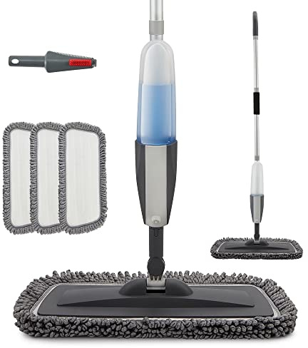 Bellababy Floor Mop with Spray Function, Spray Mop with Spray Function for Floor and Window, 360 Degree Spray Mop, Water Tank Set and 3 Microfibre Cover