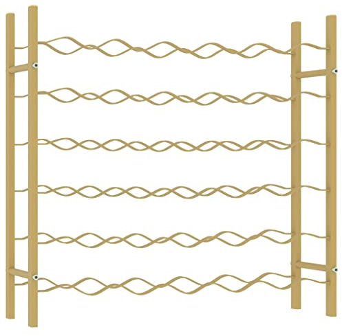 vidaXL Weinregal für 36 Flaschen Flaschenregal Flaschenständer Metallregal Regal Weinständer Weinflaschenhalter Weinschrank Golden Metall