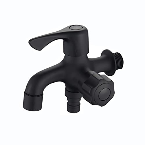 Rubinetto 1/2 pollice uno in due fuori rubinetto giardino doppio antigelo rubinetto doppio giardino ottone rubinetto lavatrice nero per WC,nero C