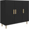 vidaXL Buffet Armoire de Rangement Organisateur de Maison Meuble de Rangement Armoire de Salon Intérieur Noir 90x34x80 cm Bois d'Ingénierie