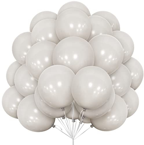 Luftballons Grau, 30 Stück 12 Zoll Matt Graue Luftballons Ballons mit Ballonband für Mädchen Jungen Party Deko Geburtstag Hochzeit Brautdusche Babyparty Graduierung Taufen Eagagement Dekorationen