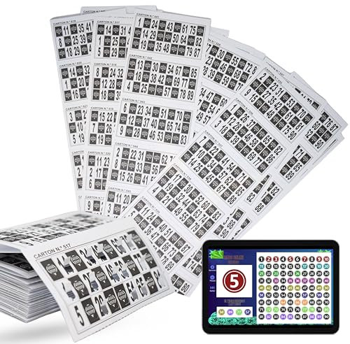 300 Cartones de Bingo Troquelados de 90 Bolas Reutilizables + Juego de Bingo Online Gratuito | Cartones sin repertir | Juegos de Mesa Tradicionales, Juego en Familia, Amigos, Navidad (300)