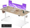 OffiGo Höhenverstellbarer Schreibtisch, 180cm Schreibtisch Höhenverstellbar Elektrisch mit USB, Standing Desk mit 2 Memory Funktion, Elektrischer Tisch für Büro, Zuhause, Beige