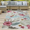 Teppich-Traum In-und Outdoor Teppich Garten Balkon wetterbeständig pflegeleicht Outdoor Hoch Tief Blättermuster modern türkis bunt 160 x 230 cm