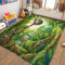 AAFUOO Waschbarer Teppich 60x150cm Cartoon-Waldtier Faultier Druck Teppich für Dekoration Schlafzimmer Kinderzimmer Wohnzimmer, rutschfest Kurzflor Läufer Teppich Lang Flur, Küchen Bodenmatte Grün