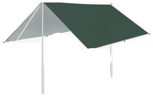 WAJJWI Zeltplane wasserdichte Plane Zelt Schatten Garten Baldachin Sonnenschirm Outdoor Camping Markise Tourist Strand Sonnenschutz(Green Tarp Set,3x5m)