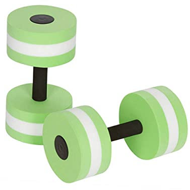 SKISUNO 2Pièces Haltères de Piscine Eva pour Accessoire Flottant pour Renforcement Musculaire et Aquatique Vert