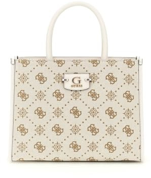 GUESS Neda 2 Compound Tote Bag Creme White Logo