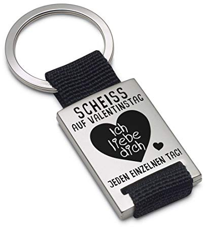 Schlüsselanhänger: Scheiss auf Valentinstag (Textil)