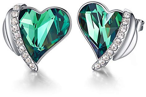 CDE Ohrringe für Damen Schmuck Geschenk, Rosegold Herz Damen Ohrstecker, verschönert mit Kristallen Valentinstag Weihnachten Muttertag Geburtstag Geschenke für Frauen Sie Mutter Freundin Ehefrau
