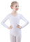 FONLAM Balletttrikot Mädchen Ballettkleidung Turnanzug Mädchen Langarm Gymnastikanzug Tanztrikot Kinder (7-8 Jahre, Weiß)