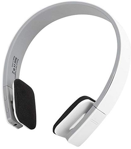 Wireless Headphone,Bluetooth Stereo Earphone Built-in microphone, Ergonomic Design Sports Headset with Telescopic Earmuffs,Portable Handsfree Over-Head Headset (white)