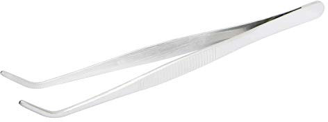 XGAGHB Aoje-Link 304 - Pinzas de acero inoxidable con punta dentada curvada, multiusos, color plateado, 1 unidad