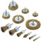 Wire Brush Wheel Cup Brush Set 12Pcs, Wire Brush for Drill, Brass Coated Wire Cup Brush Set with 1/4-Inch Shank for Polishing,Removing Rust / Paint,Cleaning