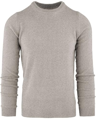 CZ - Maglione Uomo Girocollo 30% Pure Cashmere 70% Pura Lana Made in Italy Lana Pullover a Manica Lunga Soffice e Morbido (M, Grigio Chiaro)