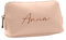 Kosmetiktasche personalisiert Name, Schminktasche, Kulturtasche für Damen, Geschenk Frauen, Schminke Beauty Make-Up, Brautjungfer, Mädchen Geburtstag (M, rosa)