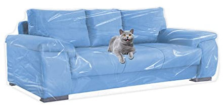 Jassoka Housse de canapé en Plastique Transparent et épais, Anti-Rayures, résistante et imperméable pour Meubles, en Vinyle et en Vinyle résistant et imperméable
