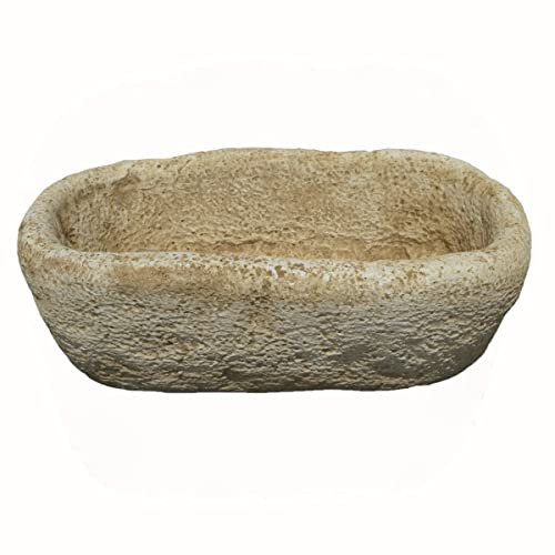 AnaParra Pila - Jardinera Rústica 40x23x14cm. Maceta para Exterior de Hormigón Piedra| Capacidad: 7L. Peso: 11Kg.