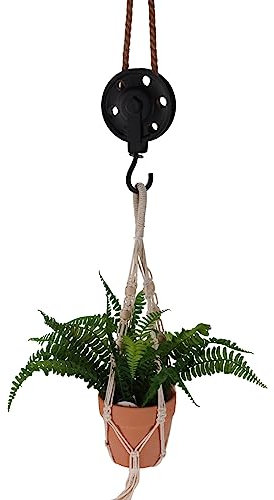 HTI-Living Flaschenzug mit Seil Deckenhaken im Vintage Design