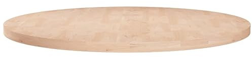 vidaXL Tischplatte rund Ø70x2,5 cm Massivholz Eiche unbehandelt