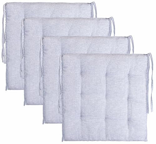 Brandsseller Stuhlkissen Leinenoptik 9er Steppung ca. 40x40x5 cm Sitzkissen Dekokissen Zierkissen Gartenkissen Wohnungskissen 4er Set Hellblau