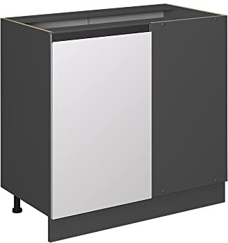 Vicco Eckschrank R-Line, Weiß/Anthrazit, 86 cm, AP Eiche