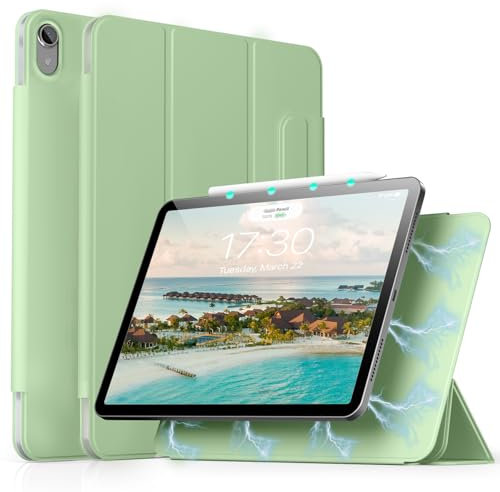 aoub Hülle für iPad Air 11 Zoll 2025 M3/2024 M2 7./ 6. Generation, Hülle für iPad Air 5./ 4. Generation 2022/2020 10,9 Zoll Schutzhülle, Magnetic Case, Unterstützt Pencil Pro/ 2. Gen, Hellgrün
